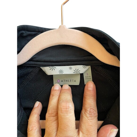 Athleta Twilight Run Jacket Womens S Stretch Zip Thumb Holes Pockets‎ Black - Picture 12 of 13